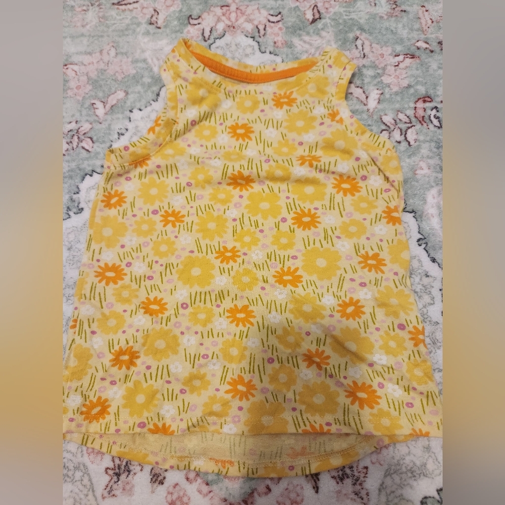 Floral Yellow Kids Tank Top